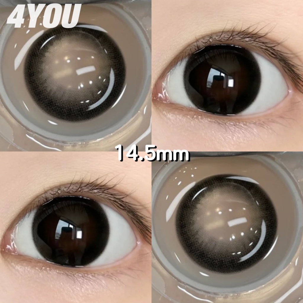 2ชิ้นตุ๊กตาตาเกรด0.00-8.00ธรรมชาติสีดําสีน้ําตาลคอนแทคเลนส์รายปี14.5มิลลิเมตร