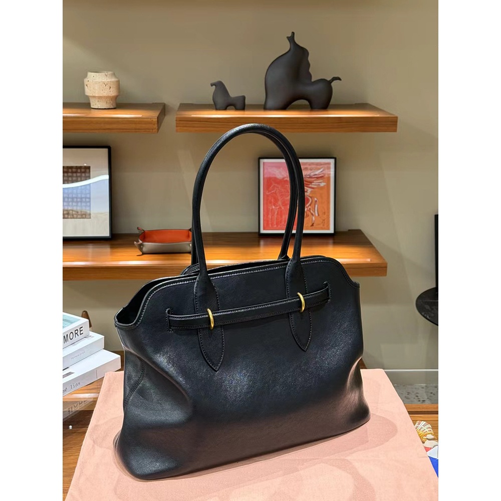 High-end ผักฟอก Cowhide แฟชั่นขนาดใหญ่ความจุกระเป๋าแฟชั่น Commuter กระเป๋า 2024 สไตล์ใหม่แบบพกพา Shou