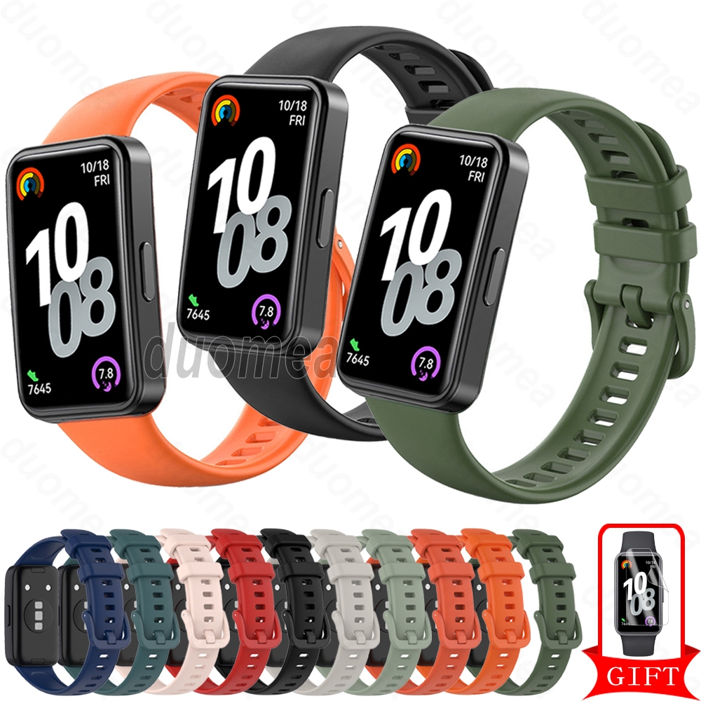 สายรัดซิลิโคนทนทานสร้อยข้อมือสายนาฬิกาข้อมืออุปกรณ์เสริมสําหรับ Huawei Band 11 10 9 8 7 6 / Huawei Band 11 Pro
