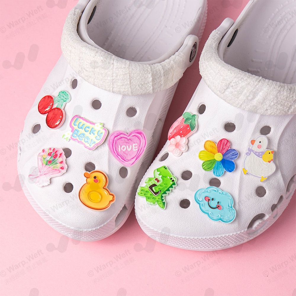 ชุดหัวเข็มขัด รูปก้อนเมฆ 3d สีรุ้ง สําหรับรองเท้า diy