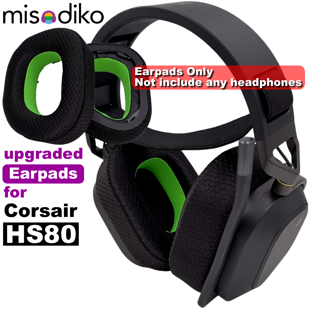 Misodiko อัพเกรดแผ่นรองหูฟังสําหรับชุดหูฟังสําหรับเล่นเกม Corsair HS80 Max / RGB