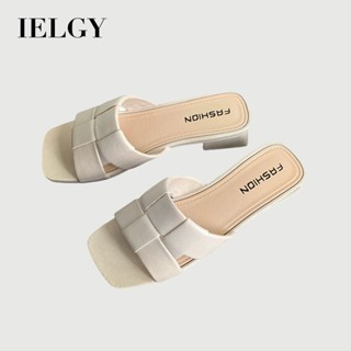 IELGY ฤดูร้อนทอออกแบบรองเท้าแตะผู้หญิงสบายๆสีทึบแฟชั่นชายหาด