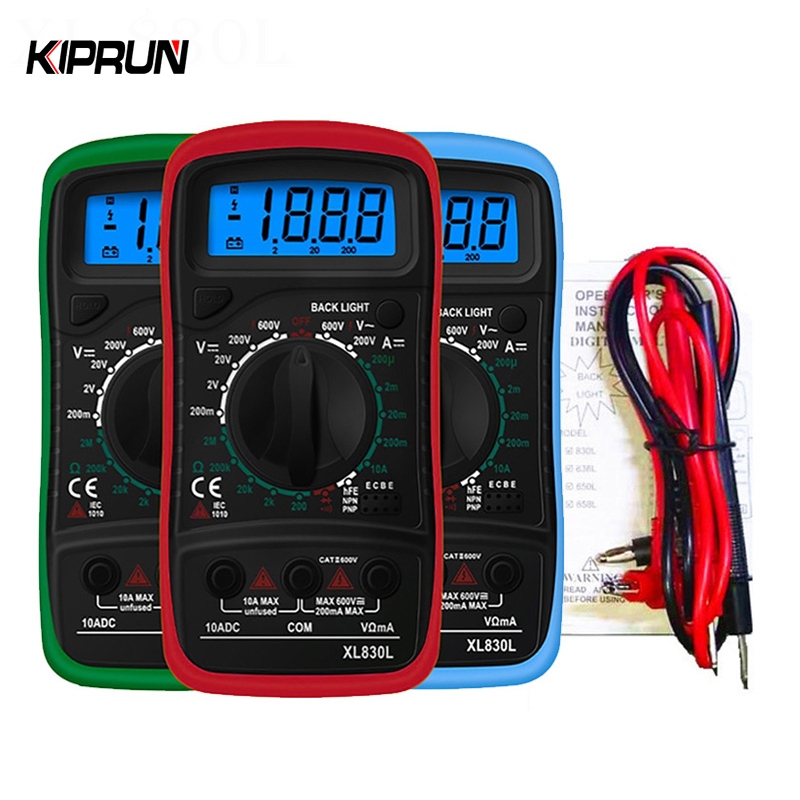 Kiprun LCD Digital Multimeter AC/DC Digital Mini Handheld XL830L มัลติมิเตอร์แบบดิจิตอลสําหรับโวลต์ม