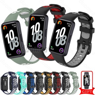 คู่สีสายนาฬิกาข้อมือสายรัดซิลิโคนสร้อยข้อมืออุปกรณ์เสริมสําหรับ Huawei Band 10 9 8 7 6 / Honor Band 7 6