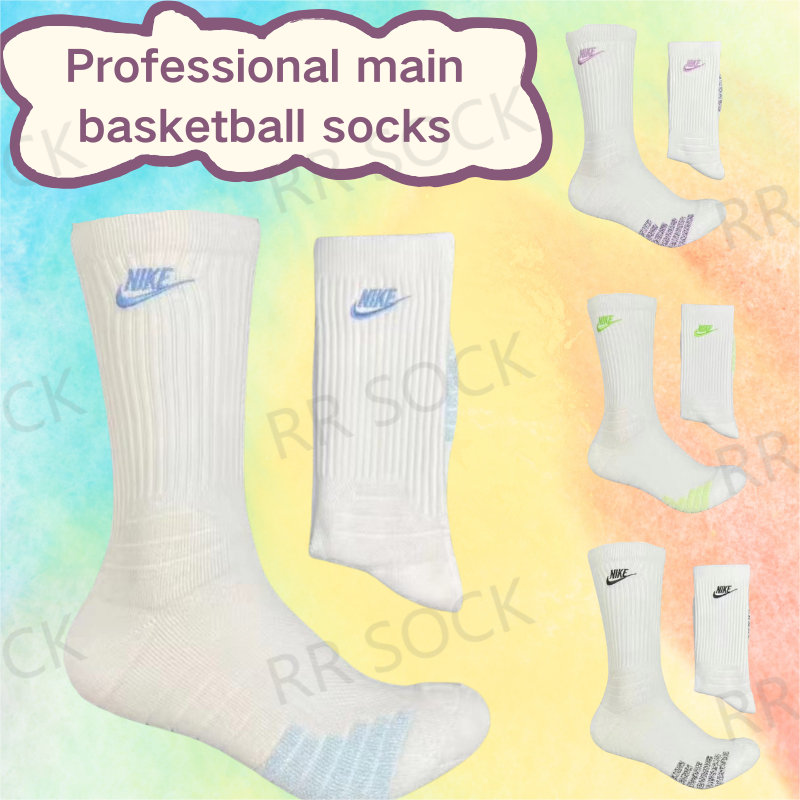 READY Stock ถุงเท้าบาสเก็ตบอล high-top elite ผ้าขนหนูหนาด้านล่างลื่นดูดซับเหงื่อถุงเท้ากีฬาห่อระบายอากาศ