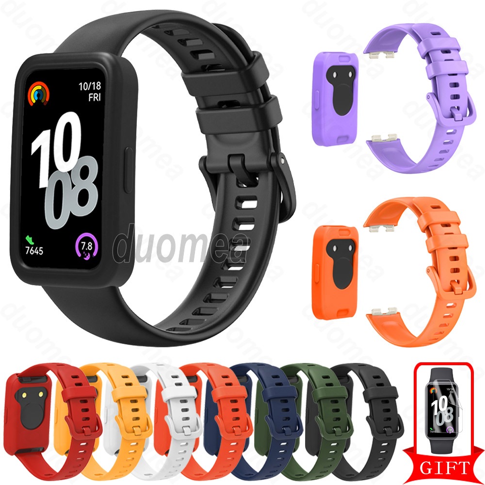 สายรัดซิลิโคนพร้อมฝาครอบกรณีอุปกรณ์เสริมสร้อยข้อมือสําหรับ Huawei Band 10 9 8 7 6 / Honor Band 7 6