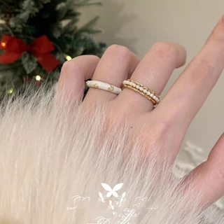เกาหลีแฟชั่นมุกไรน์สโตนแหวนดอกไม้หญิงสีทองอินของขวัญวันเกิดนักเรียน