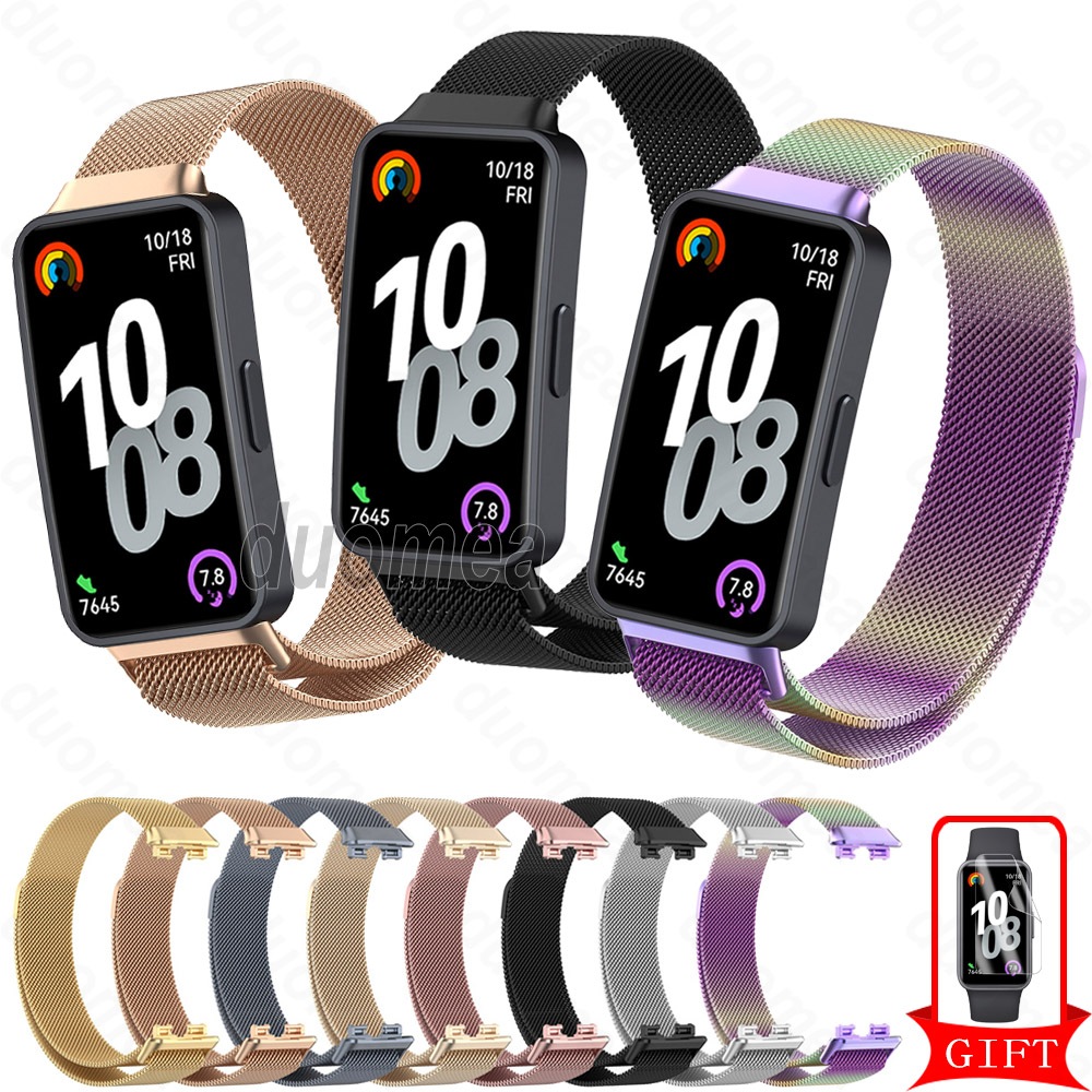สายโลหะสร้อยข้อมือสแตนเลสสายนาฬิกาข้อมืออุปกรณ์เสริมสําหรับ Huawei Band 11 Pro 10 9 8 7 6 / Honor Band 9 7 6