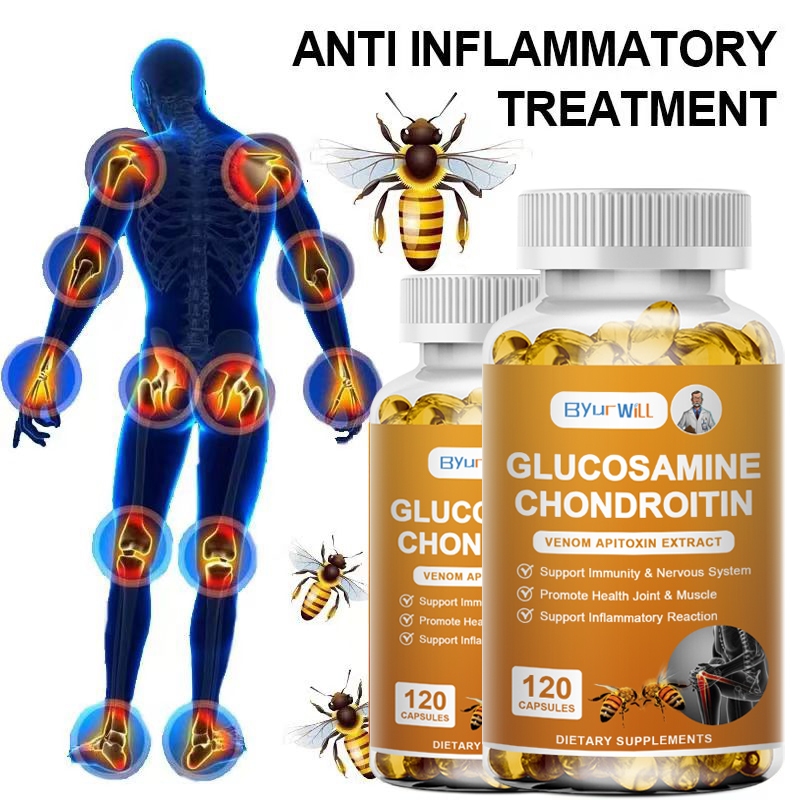 สารสกัดจากพิษผึ้งธรรมชาติ MSM Chondroitin แคปซูลรองรับปวดข้อและเข่าและหลังและบรรเทาอาการปวดคอ, แบบจํ