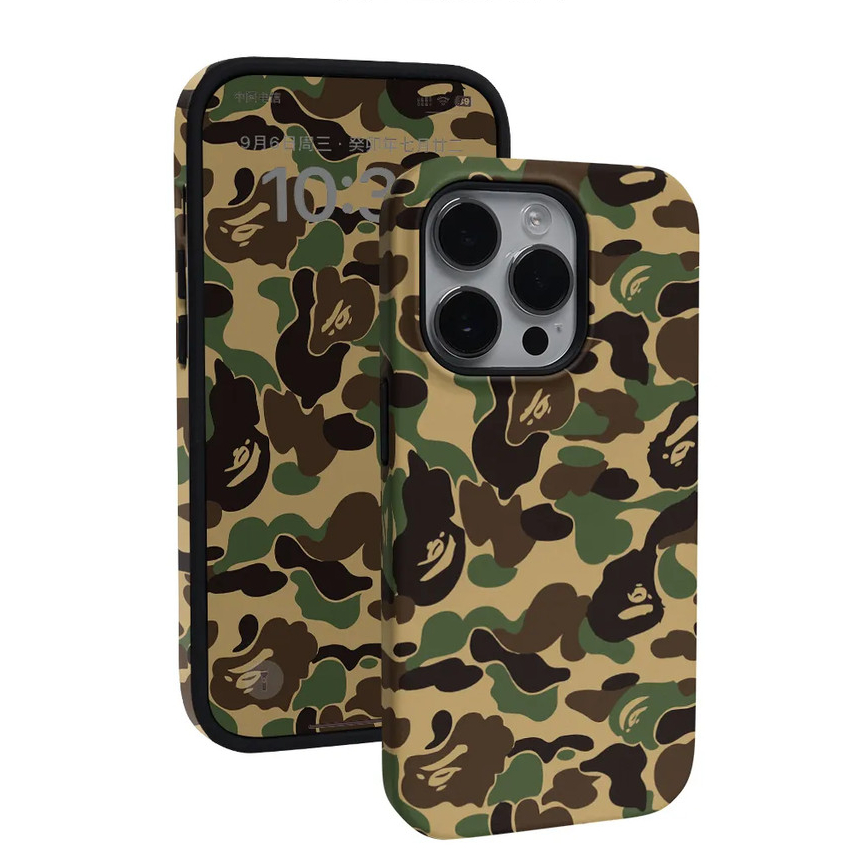 Bape Camouflage 2-in-1เคสโทรศัพท์สําหรับiPhone 17Promax 17air 16Promax 15promax 11 13 12 14 X XS XRขั้นสูงสองชั้นแฟชั่นกันกระแทก11Promax