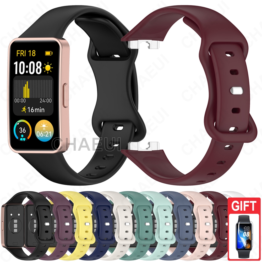 สายรัดซิลิโคนเปลี่ยนสร้อยข้อมือที่ทนทานสําหรับ Huawei Band 10 9 8