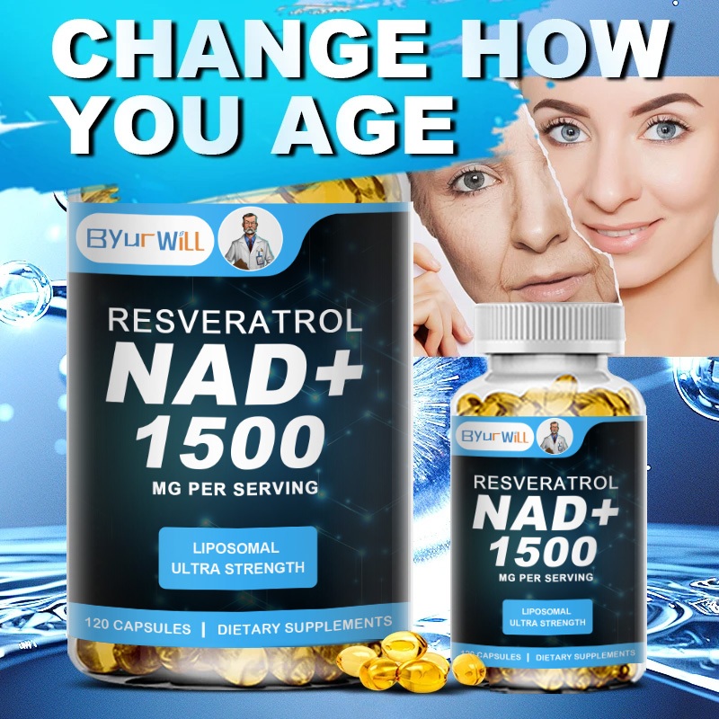 NAD อาหารเสริม 1500 มก. –Liposommal NAD+ สําหรับผู้หญิงและผู้ชาย Resveratrol Anti-Aging, Cell Regenerator