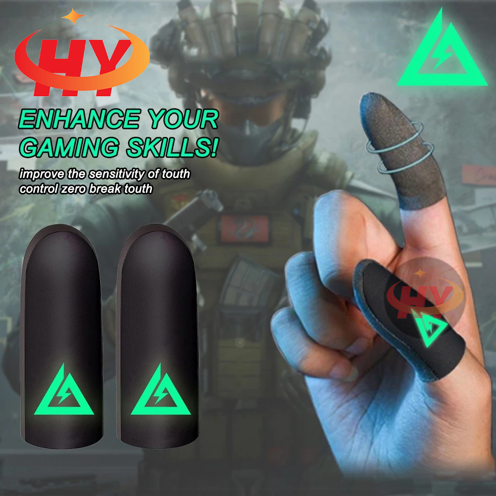 Hy Gaming Finger Sleeve ถุงมือเกมมืออาชีพผ้าสีเงินสําหรับถุงมือแขนนิ้วหัวแม่มือ Delta Force