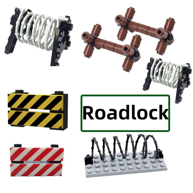 สิ่งกีดขวางบนถนน บล็อคตัวต่อทหาร ของเล่นสําหรับเด็ก