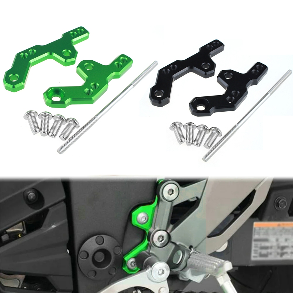KAWASAKI เท้าเหยียบยกวงเล็บ ด้านหน้าเหยียบความสูงและกลับย้ายวงเล็บอุปกรณ์เสริมรถจักรยานยนต์สําหรับคาวาซากินินจา250นินจา300 2013-2018 ZX-300ร Z250 Z300