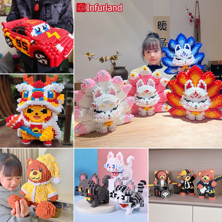 🚀ส่งเร็วจากไทย🚀เลโก้ ตัวใหญ่ ตัวต่อ นาโน  DIY ของขวัญ จิ้งจอกเก้าหาง ไดโนเสาร์ เสริมการเรียนรู้และเติมเต็มจิตนาการ