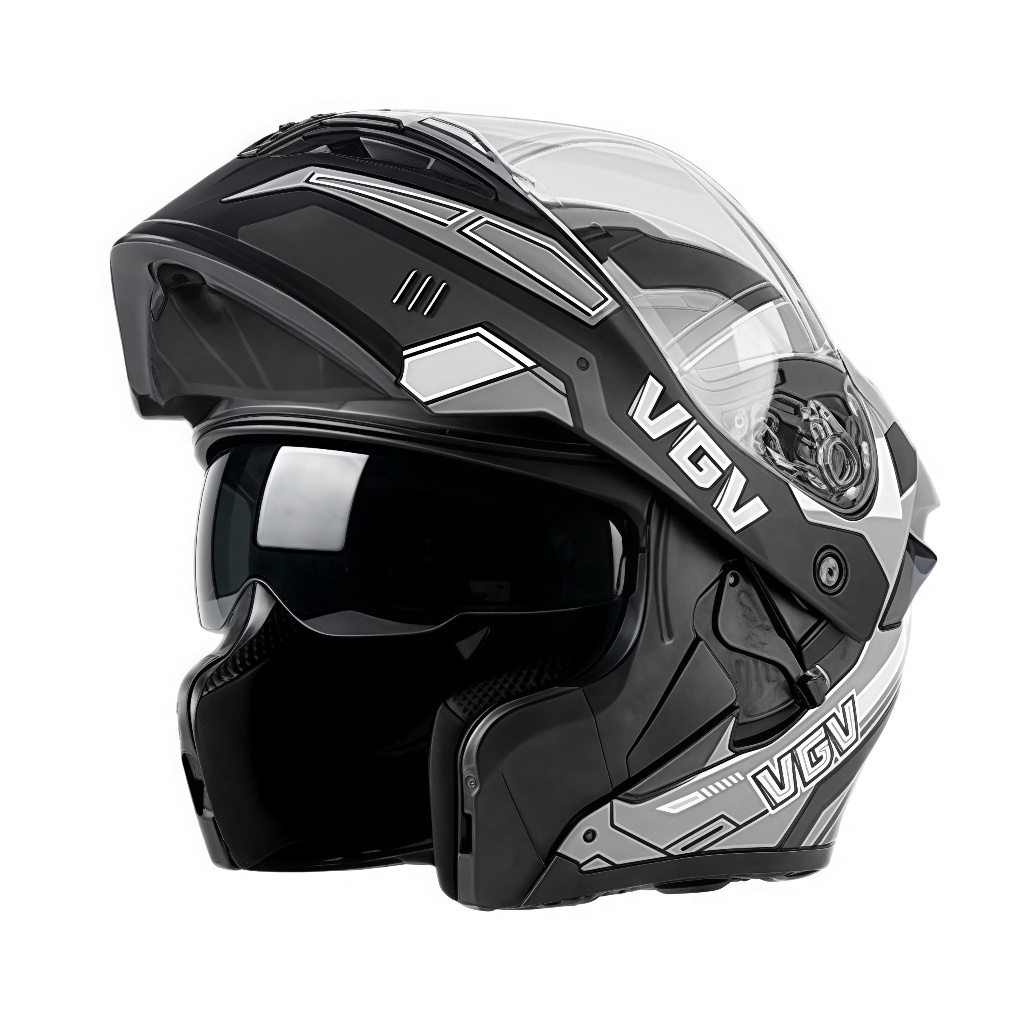 VGV หมวกกันน็อกฟูลเฟซ+เปิดหน้ากาก 2IN1 มาตรฐาน DOT+3C กระจกกันหมอก 2 ชั้น ผ้าซับในถอดซักได้ ส่งฟรี