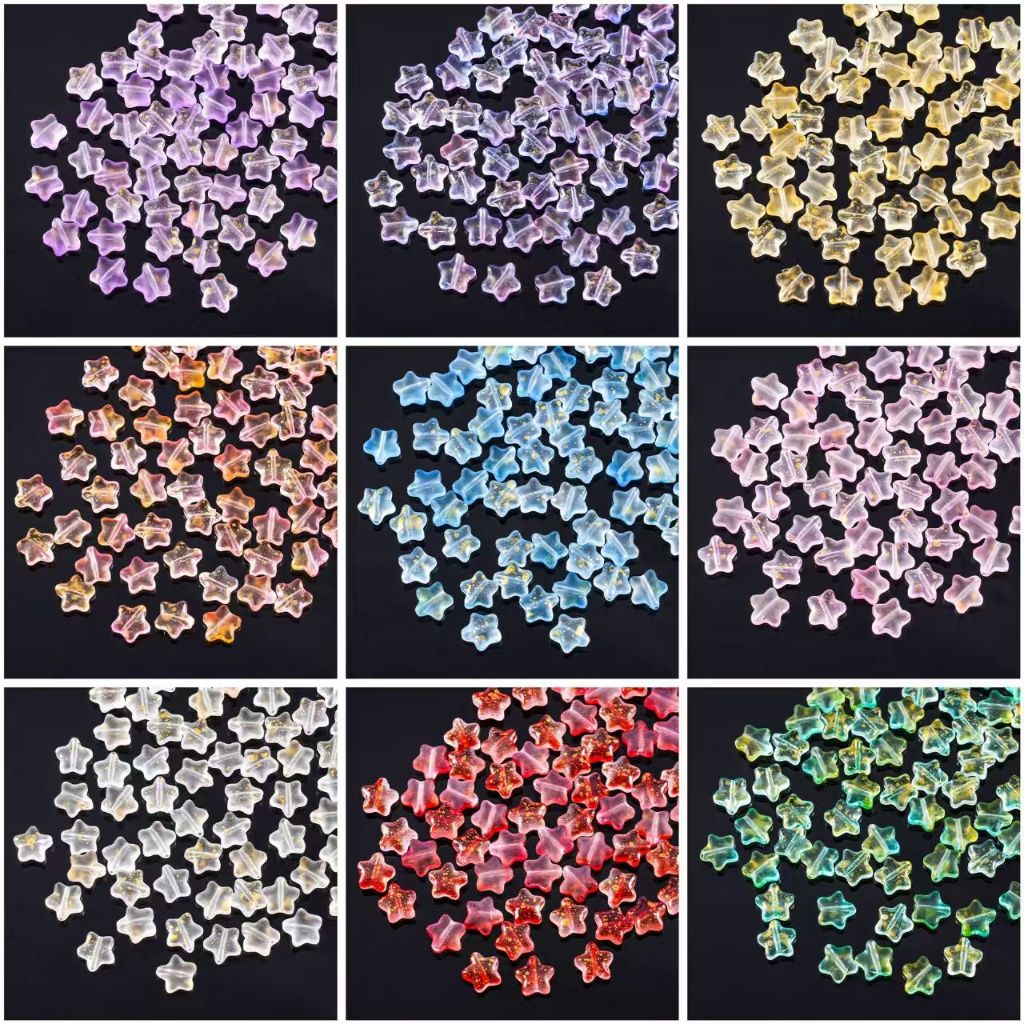 10Pcs อะคริลิคสตาร์ 8 มม. DIY ทําเครื่องประดับที่กําหนดเอง, สร้อยข้อมือ, อุปกรณ์สร้อยคอ