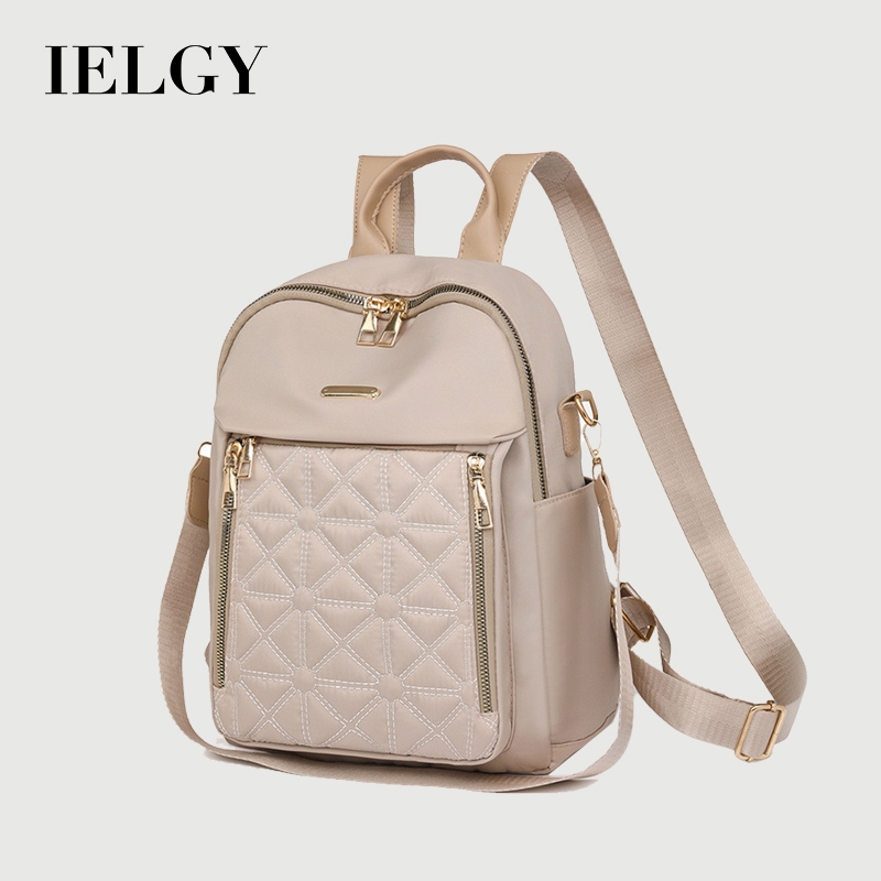 IELGY กระเป๋าเป้สะพายหลังด้ายปักเพชรสุภาพสตรีเวอร์ชั่นเกาหลีทุกการแข่งขันความจุขนาดใหญ่น้ํา-Re