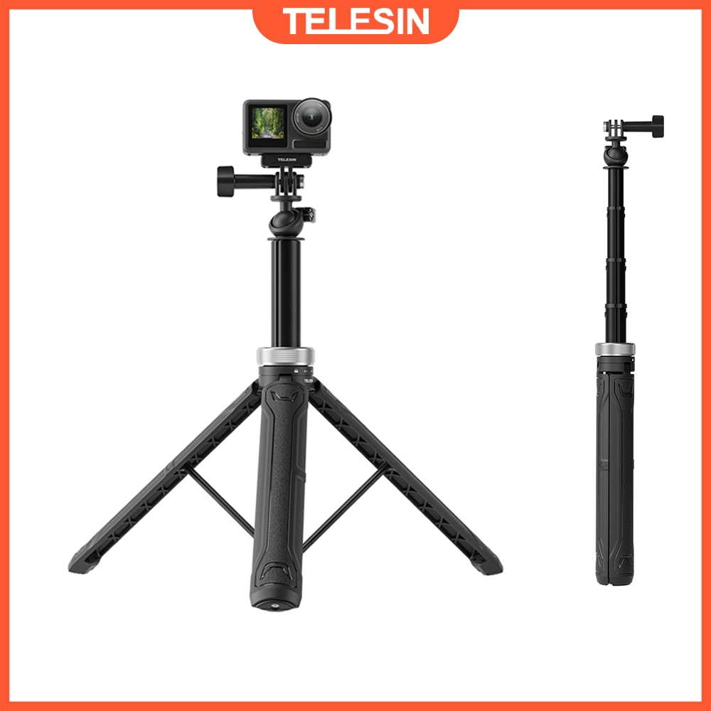 Telesin 360° หมุน 1.5M Selfie Stick ขาตั้งกล้องสําหรับ GoPro Hero 13 12 11 10 Insta360 DJI Action 5 4 3