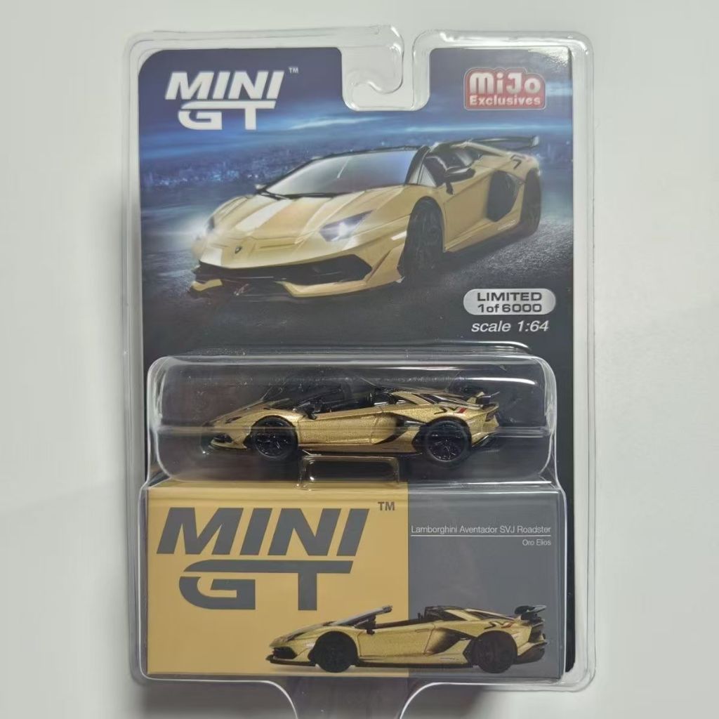 American Version Wall Card MINIGT 363 Lamborghini Aventador SVJ Gold 1/64 โมเดลรถเครื่องประดับ