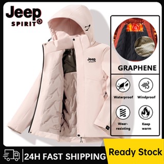 Jeep SPIRIT เสื้อแจ็คเก็ตดาวน์สําหรับผู้ชายและผู้หญิง Graphe…