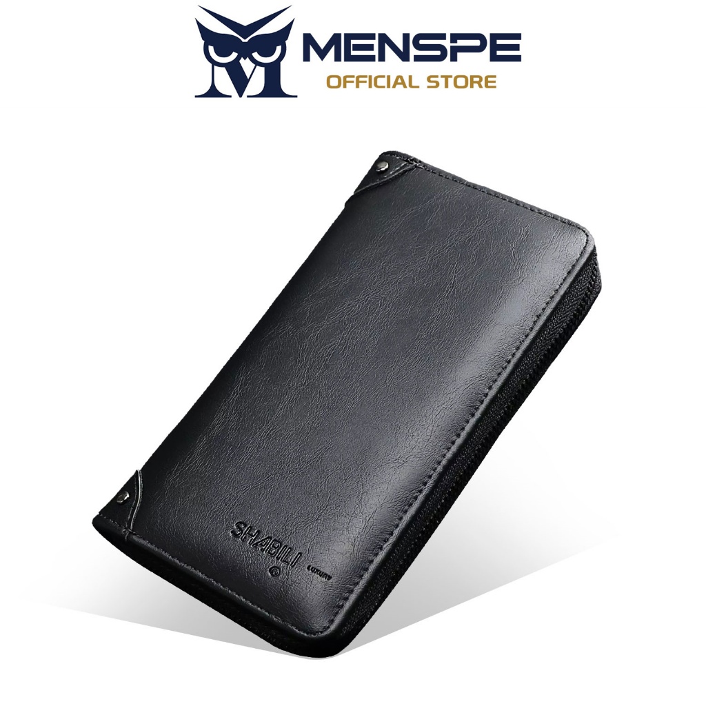 Menspe Mens Long Retro Fashion Handheld Coin Multi-Card Position ID Credit Cards Holders Leisure Business Wallets