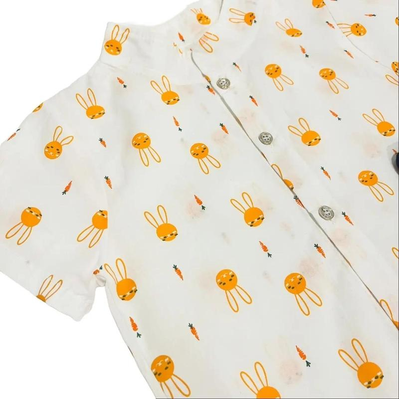 เซ็ตชุดเด็กผู้ชาย เสื้อคอจีนเชิ้ตแขนสั้น + กางเกง สำหรับเด็ก 1-4 ขวบ มี 3 สีให้เลือก