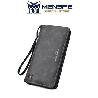 Menspe Mens Soft PU Long Multi-Functional Large Capacity Pur…