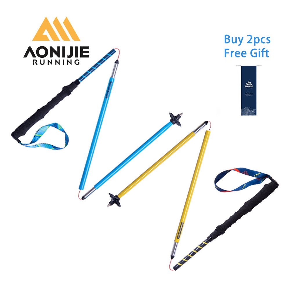 Aonijie E4202 น้ําหนักเบาพับล็อคอย่างรวดเร็วเสาเดินป่าข้ามประเทศอลูมิเนียมไม้เท้าเดินป่า Trail