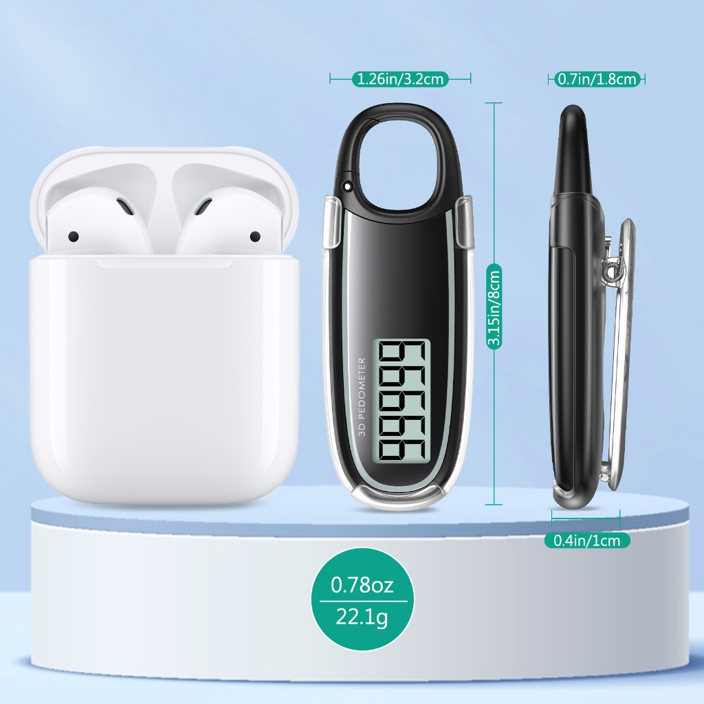 Oria 3D Pedometer Step Counter Ankle Tracker พร้อมคลิปที่ถอดออกได้สําหรับผู้ชายผู้หญิงเด็กเดิน