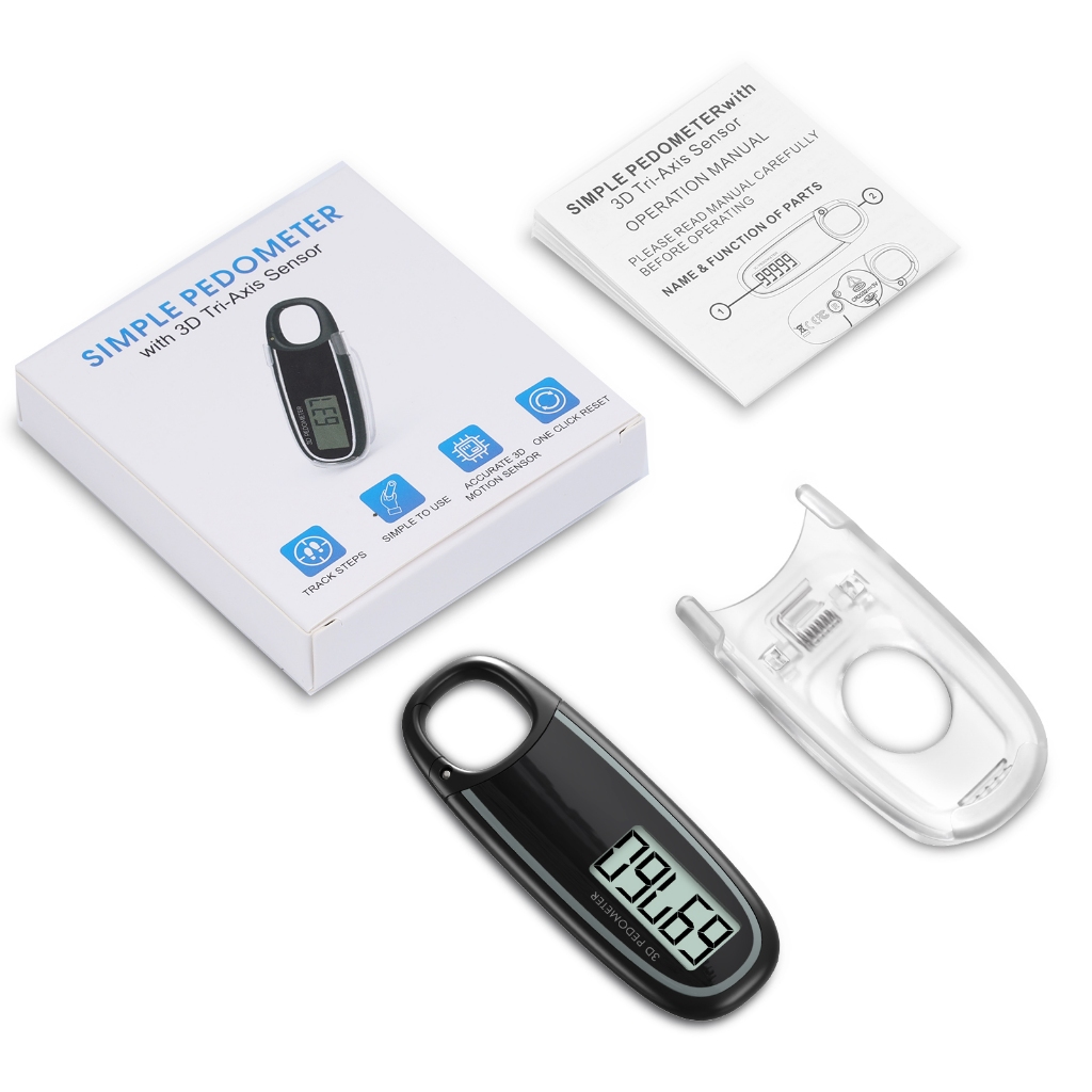 Oria 3D Pedometer Step Counter Ankle Tracker พร้อมคลิปที่ถอดออกได้สําหรับผู้ชายผู้หญิงเด็กเดิน