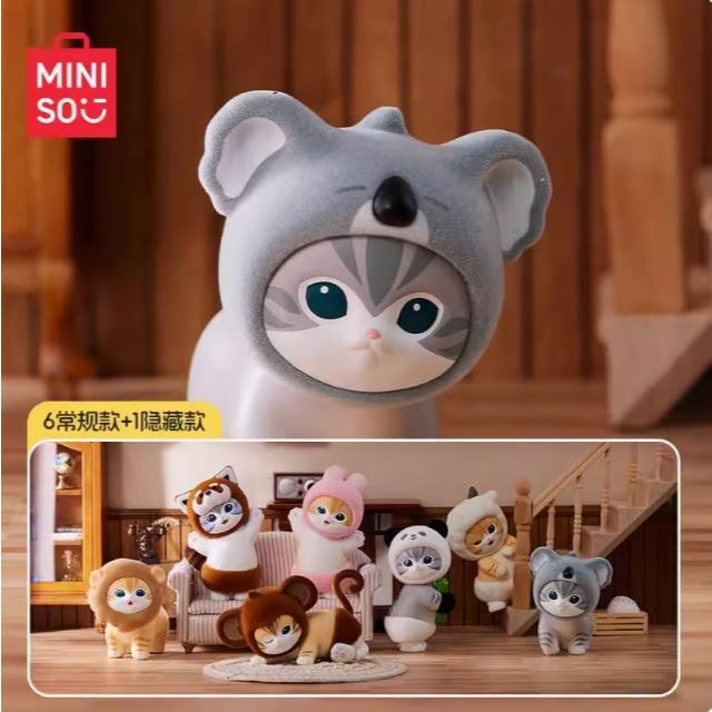 Mao Fu Sandi Flocking Mystery Box Animal Furry Party Figure ตุ๊กตาแมวอินเทรนด์ตกแต่งของขวัญสาว (ทั้ง