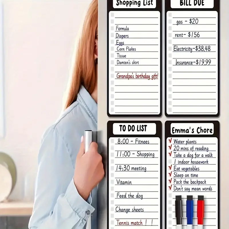 Multi Piece Magnetic Pet Memo ข้อความ Notepads สําหรับตู้เย็นรายการของชําไวท์บอร์ดพร้อมปากกาสําหรับตู้เย็นช้อปปิ้งขนาดเล็ก