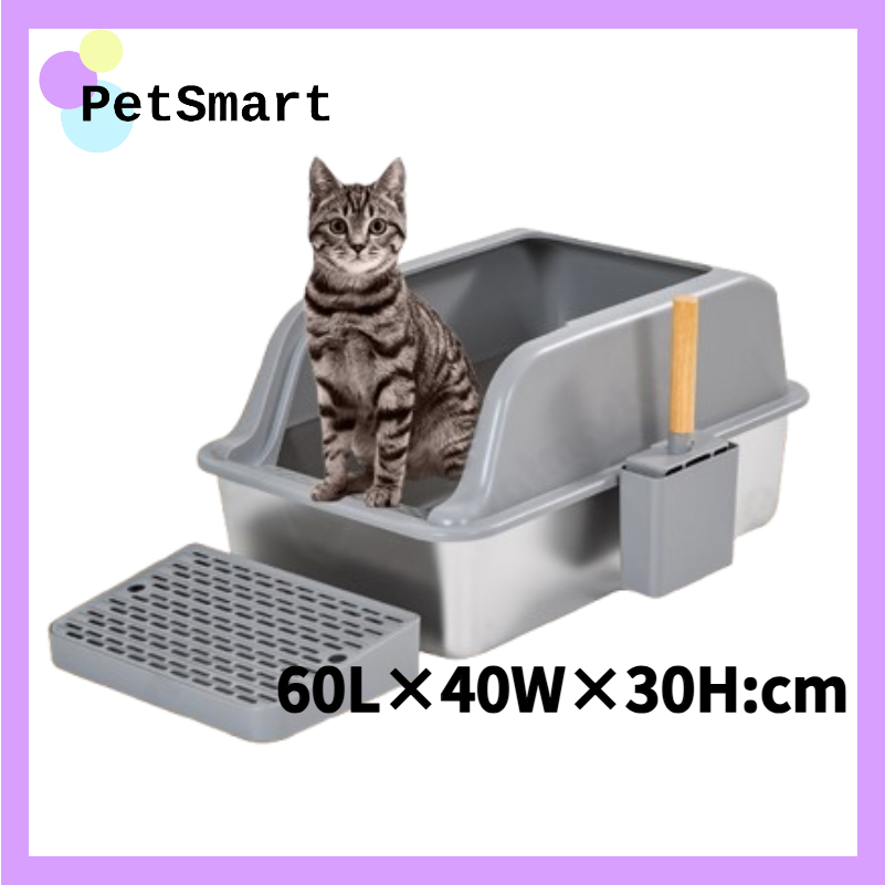 กระบะทรายแมว กระบะทรายแมว สเตนเลส 20 ลิตร ทําความสะอาดง่าย