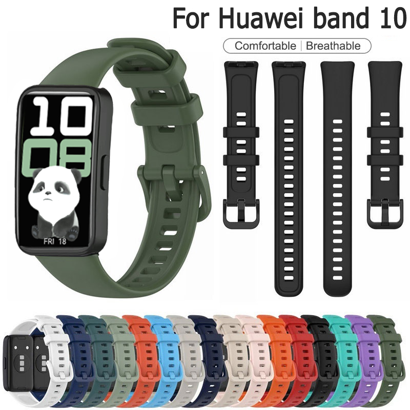 สาย huawei band 10 สายซิลิโคน สําหรับ Huawei Band 10 สายนาฬิกาสปอร์ต กันน้ํา แฟชั่น