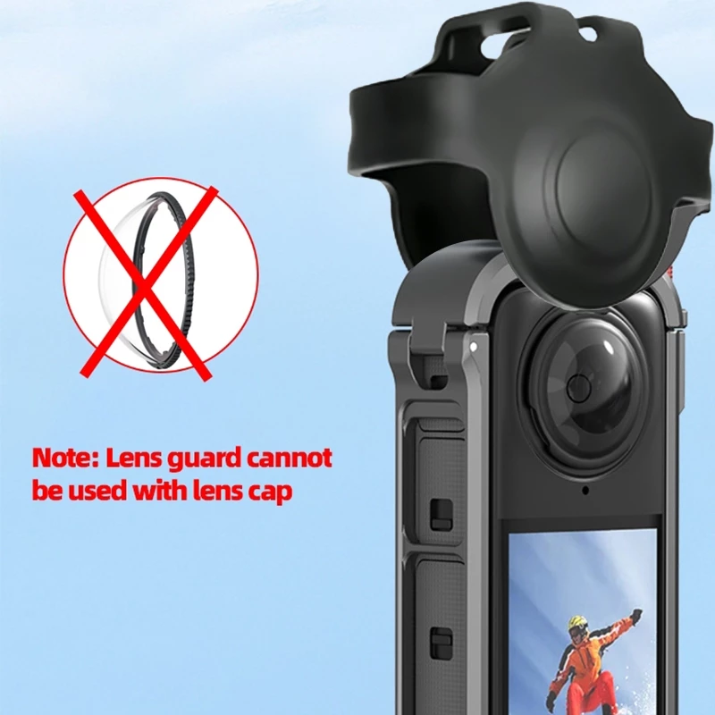 ฝาครอบเลนส์ซิลิโคนสําหรับ Insta360 X4/X5 กรอบป้องกันอุปกรณ์เสริมฝาครอบกรง X4 หนึ่ง Silicone Lens Cap for Cage thumbnail 3