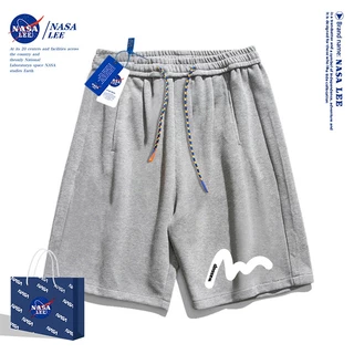 NASA กางเกงขาสั้นสำหรับเด็กสไตล์อเมริกัน เนื้อผ้าฝ้ายนุ่มสบายผิว ฤดูร้อนรุ่นใหม่ปี 2025 ลายเส้น