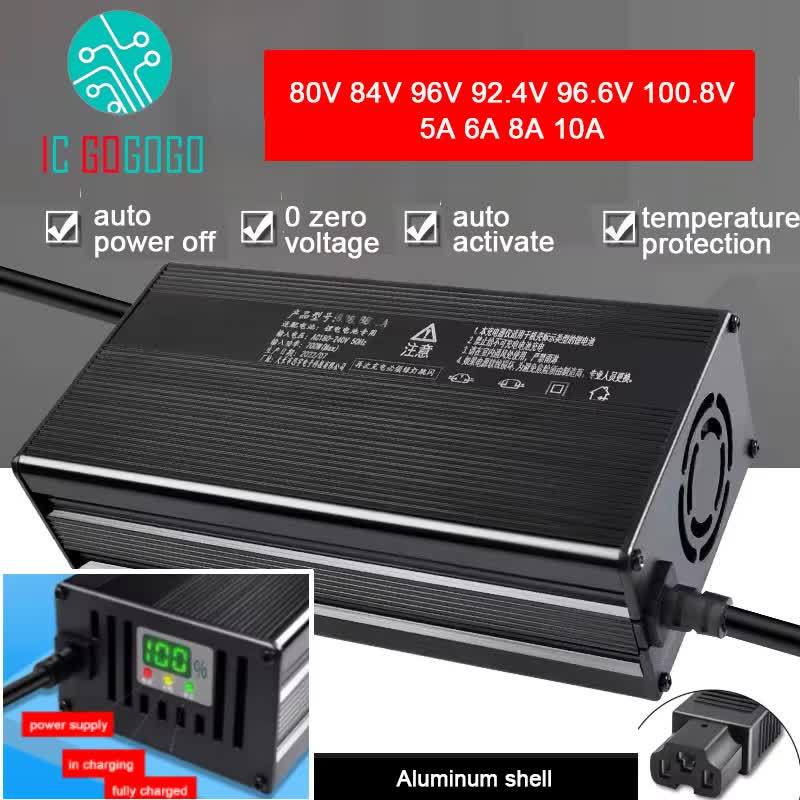 80v 84V 96V Li-ion Lifepo4 ion Lithium Battery Charger Fast Charge 6A 8A 10A 96.6V 100.8V 92.4V Pack