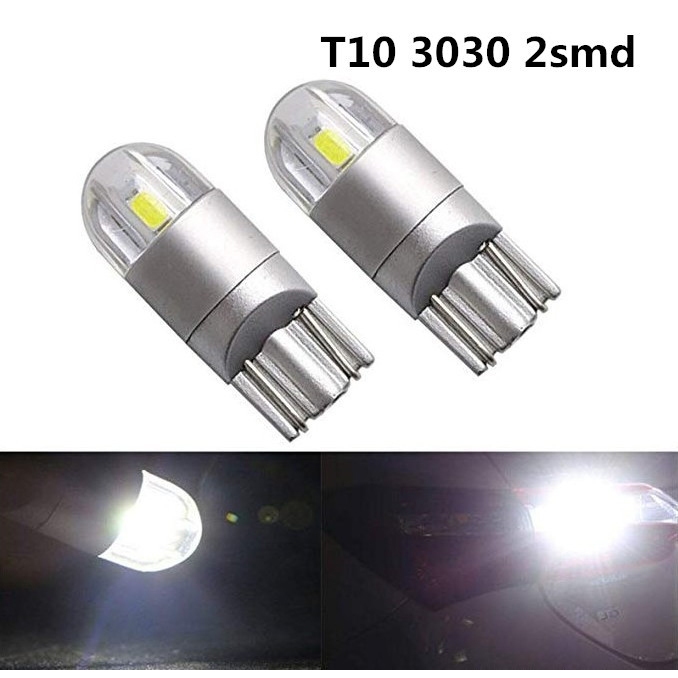 T10 หลอดไฟ LED อัตโนมัติ LED T5 T10 สีขาวสีแดงสีเหลือง 2SMD 3030 LED ไฟเลี้ยวรถยนต์ DRL หลอดไฟ