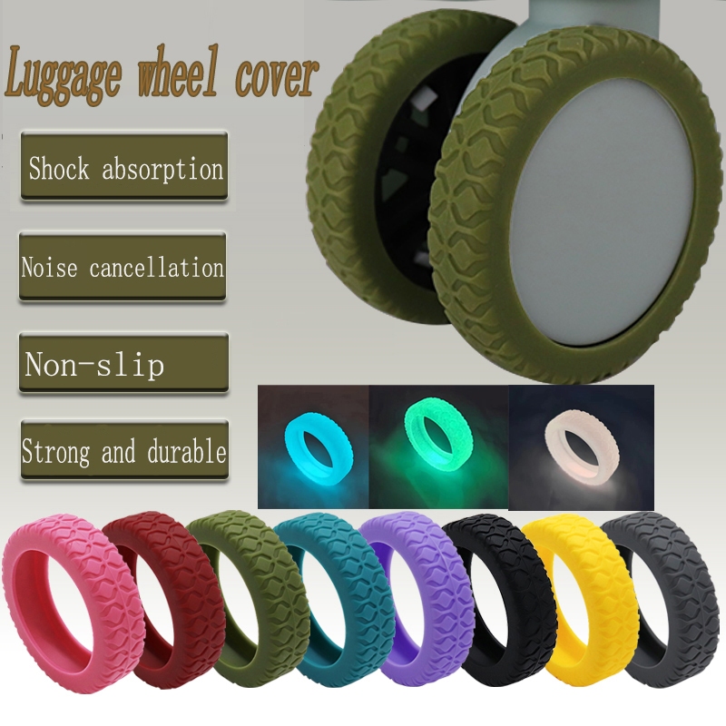 ปลอกหุ้มล้อกระเป๋าเดินทาง 8 ชิ้น ลดการสึกหรอ ลดเสียงรบกวน ยางล้อกระเป๋าเดินทางอะไหล่ แบบซิลิโคน หมุนได้ แบบสากล