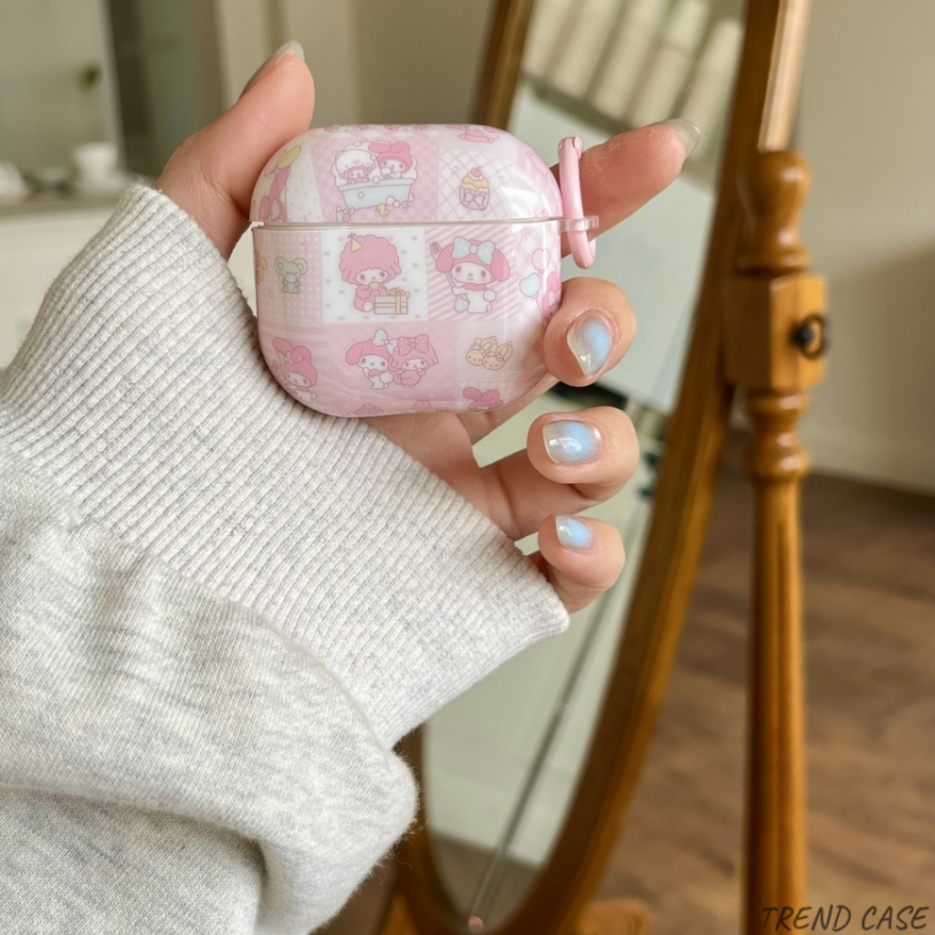 เคสลายการ์ตูน Melody สําหรับ Apple AirPods 4 1 2 3rd เคสหูฟังสําหรับ AirPods Pro 2 พร้อมพวงกุญแจ