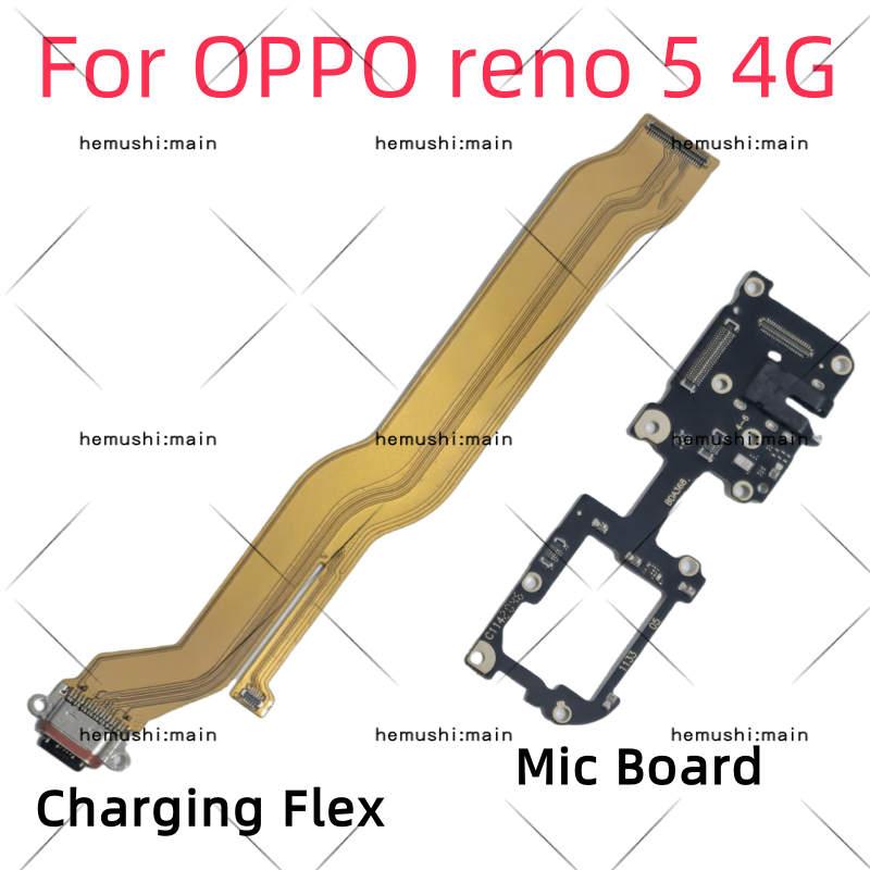 สําหรับ OPPO Reno 5 4G Charger Ribbon USB Mic ชาร์จบอร์ด Handphone แจ็คไมโครโฟน Flex Cable