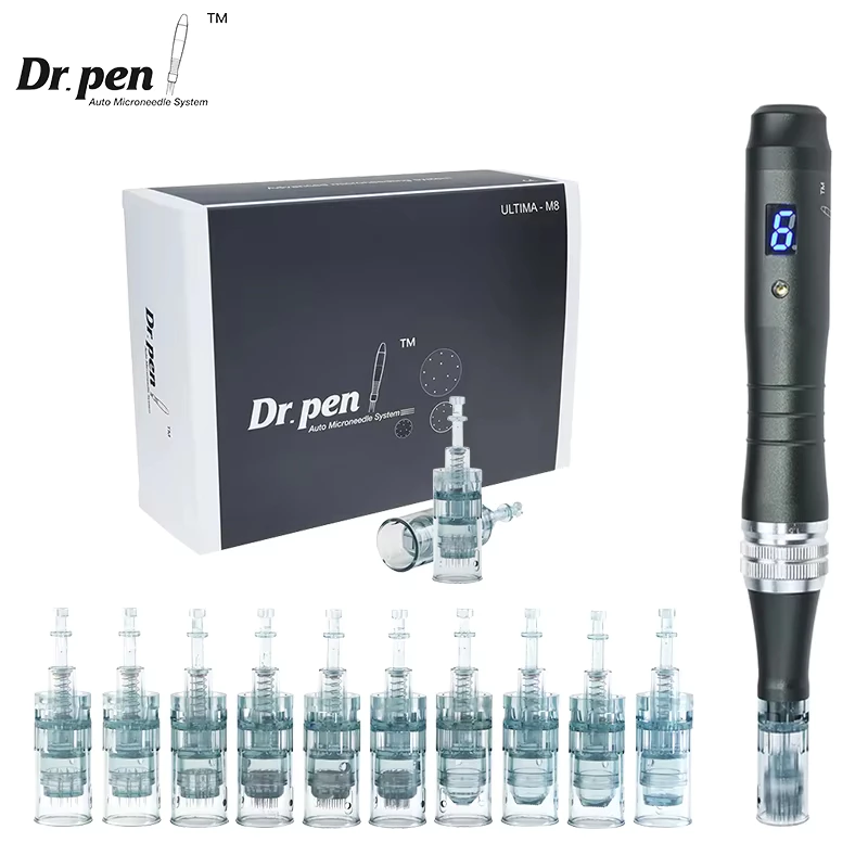 Wireless Ultima Dr.Pen M8 จอแสดงผลดิจิตอลระดับมืออาชีพ Microneedleing Serum Applicator ฉีดปากกากรดไฮยาลูโรนิกดูแลผิว