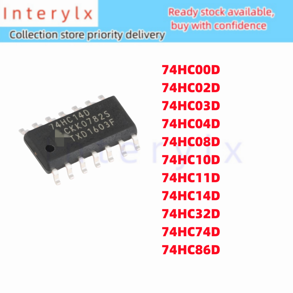 5 ชิ้น/ล็อตยี่ห้อใหม่ 74HC14D 74HC14 SOP SN74HC14DR SOP-14 74HC00D 74HC00 74HC02D 74HC03D 74HC04D 74