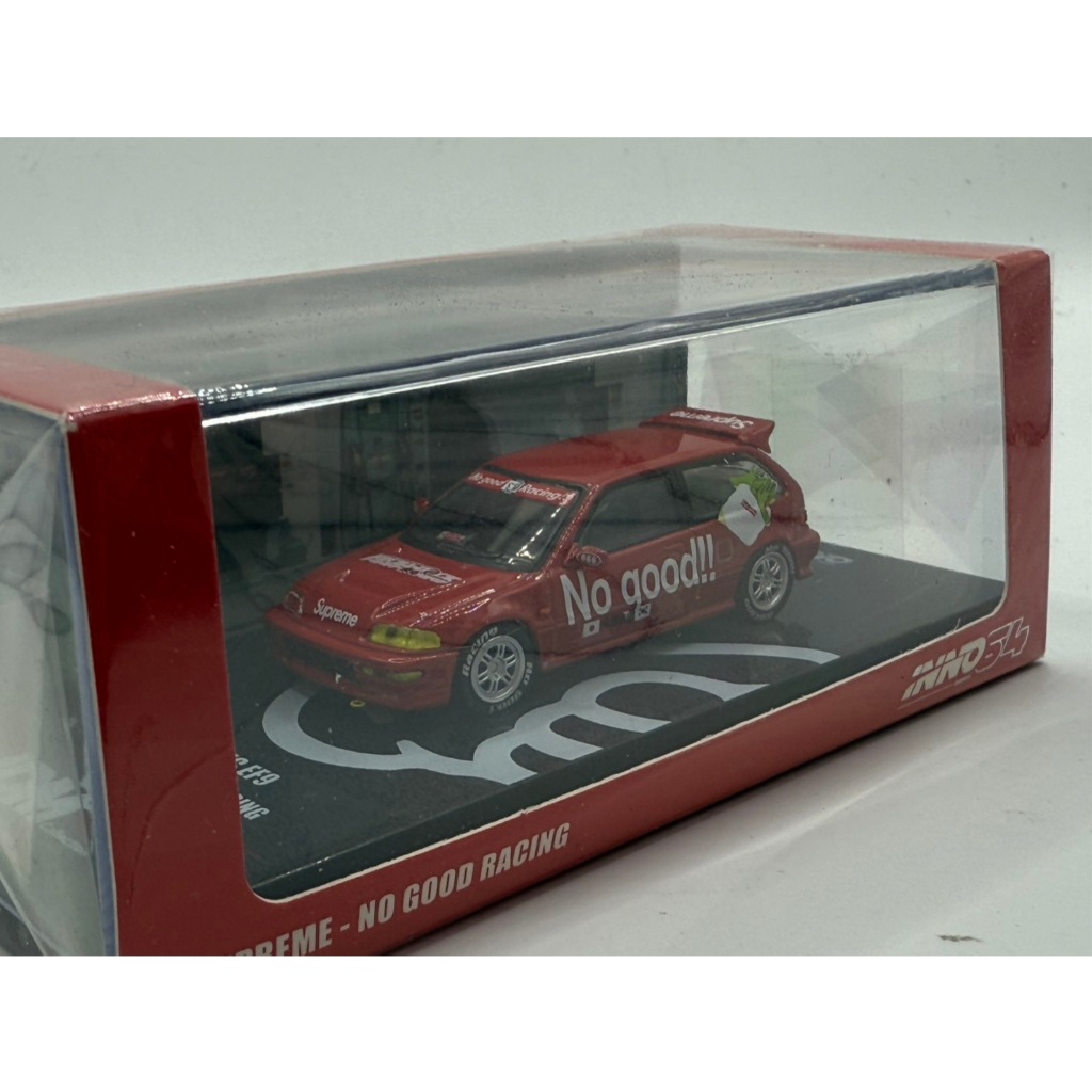 Inno64 IN64-EF9-JDM04 JDM Collection Honda Civic EF9 Supreme No Good Racing Red Diecast Scale Car