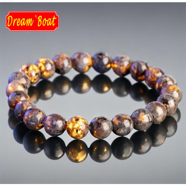 Yooperlite Bracelet, Natural Crystal Bracelet，สร้อยข้อมือคริสตัลธรรมชาติ Yooperlite, ลูกปัดคริสตัล, แฟชั่นและหรูหรา สําหรับผู้หญิง/ผู้ชาย