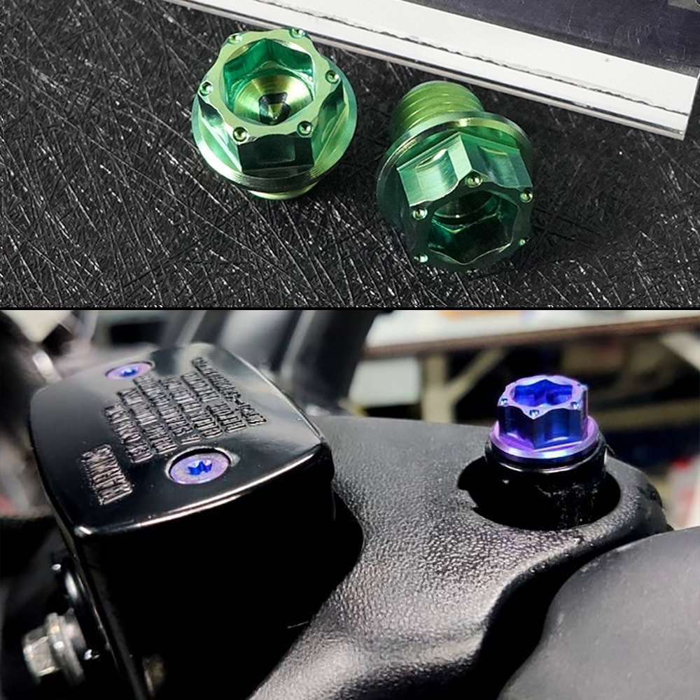 FLAWLESSTI M10x10x1.25 อุดกระจก น๊อตกระจก น๊อตอุดกระจก น๊อตไททาเนียม เกรด5 Yamaha Xmax 300 Honda Forza 350 Giorno 125 Wave 125i R S  Lead 125 Monkey 125