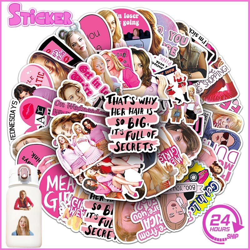 50 ชิ้น Mean Girl ภาพยนตร์ Graffiti สติกเกอร์กันน้ํา DIY สําหรับกระเป๋าเดินทางกรณีโทรศัพท์มือถือแล็ป