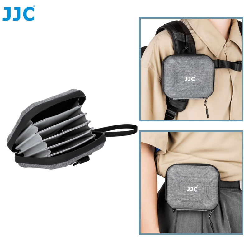 JJC Camera Case EVA กระเป๋าเป้สะพายหลังกล้องพร้อมเปลือกแข็งต่อต้านการชนกัน สายรัดข้อมือสายคล้องไหล่กระเป๋าเข็มขัดสําหรับ Canon Sony Fujifilm Nikon Mirrorless และ DLSR กล้องและเลนส์และ CCD